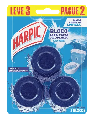 Harpic Bloco Sanitário para Caixa Acoplada Marine - 3 Unidades