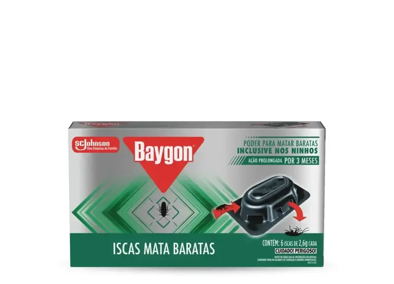 Inseticida Isca Baygon Mata Baratas Caixa com 6 Unidades
