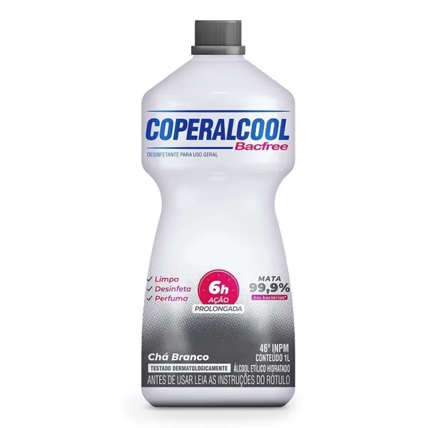 Álcool Líquido Coperalcool Bacfree 46°INPM Chá Branco 1L