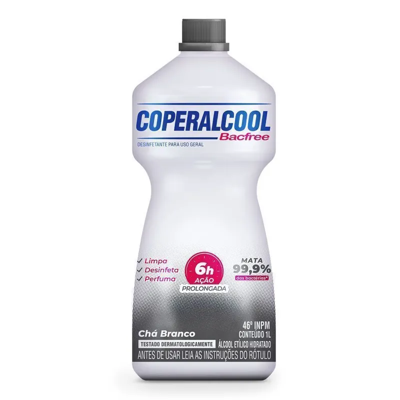 Álcool Líquido Coperalcool Bacfree 46°INPM Chá Branco 1L