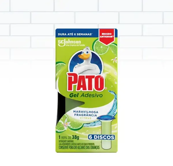 Detergente Sanitário Gel Adesivo Citrus Pato 38g Refil