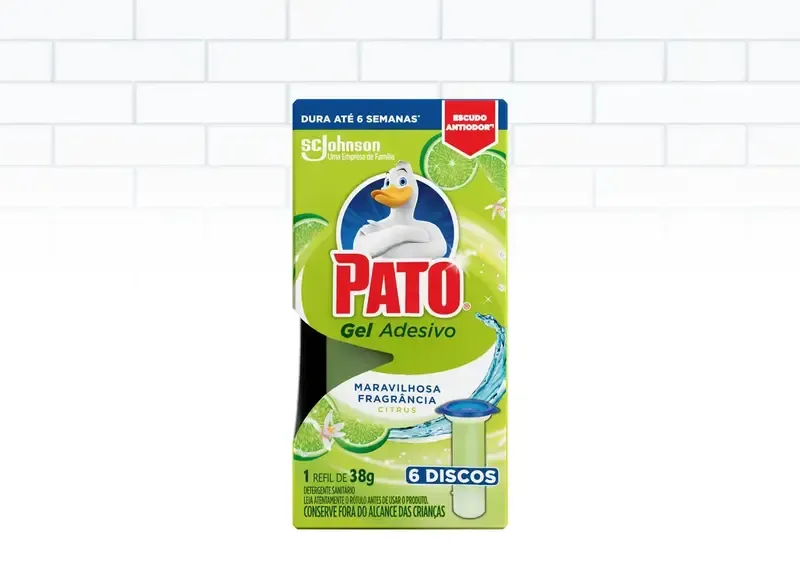 Detergente Sanitário Gel Adesivo Citrus Pato 38g Refil