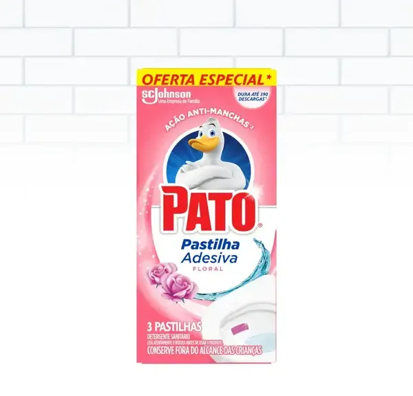 Pato Pastilha Adesiva Floral 3 Unidades