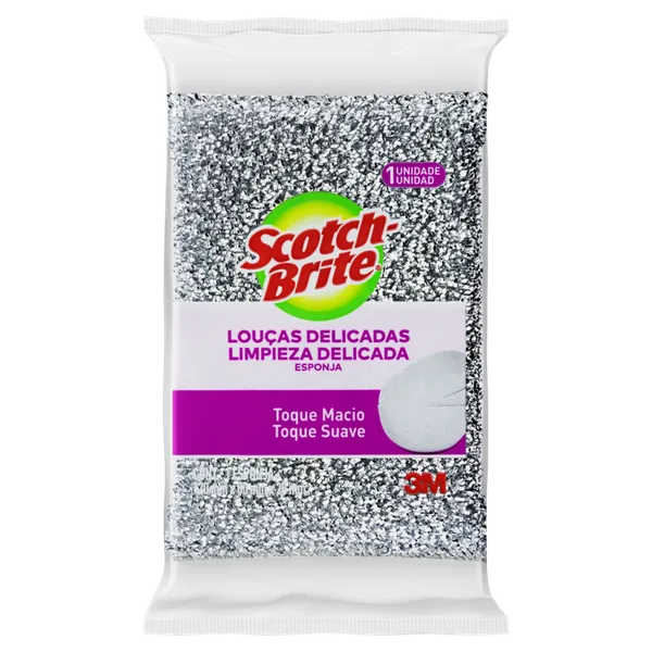 Esponja Prateada Scotch-Brite Louças Delicadas