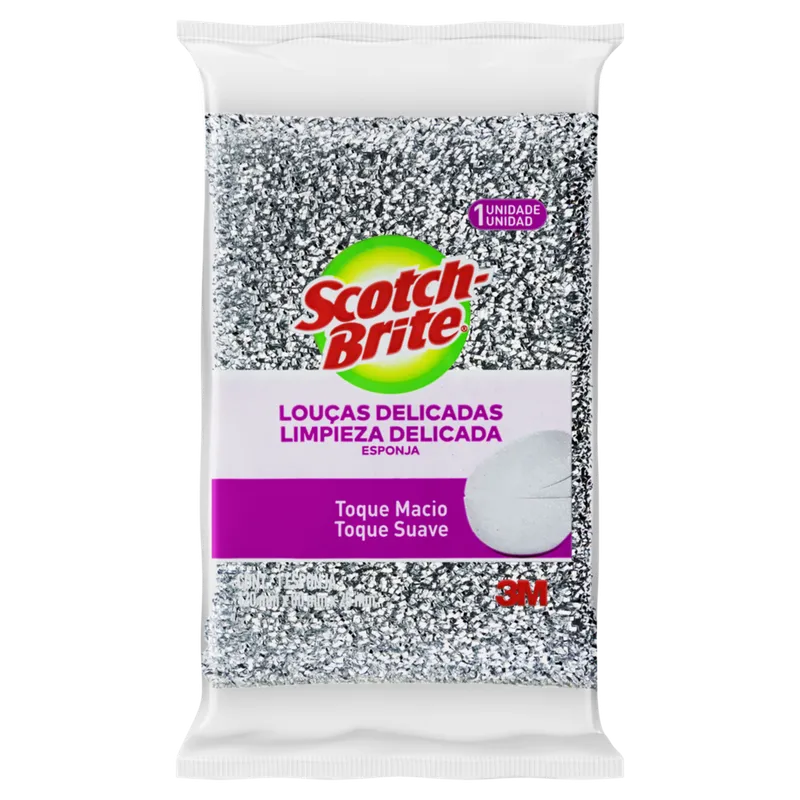 Esponja Prateada Scotch-Brite Louças Delicadas