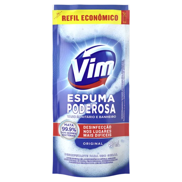 Desinfetante Vim Espuma Poderosa Original Refil 450ml