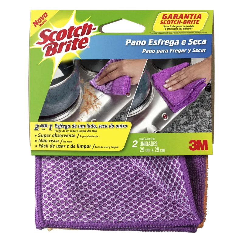 Pano Multiuso Esfrega e Seca Scotch-Brite 2 Unidades