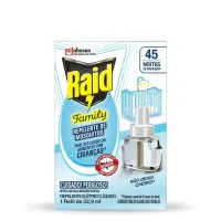 Refil Raid Elétrico Líquido Family 45 Noites 3 Unidades de 32,9ml - Embalagem Econômica