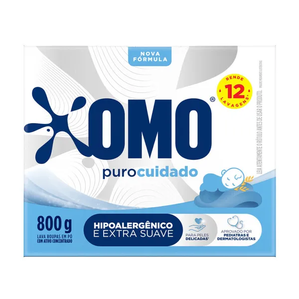 Lava-Roupas em Pó Omo Puro Cuidado 1,4kg